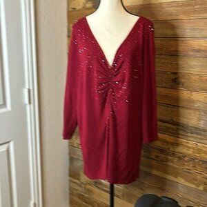 Burgundy out on the town blouse